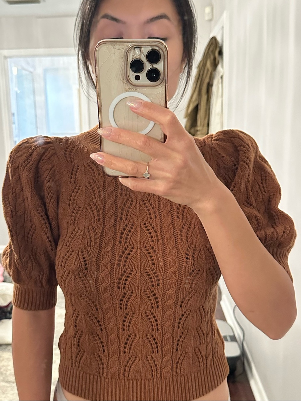 Alice + Olivia Camel Cable Knit Turtleneck Sweater
